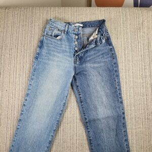 Pacsun Dad‎ Jean Womens 24 Two Tone Straight High Rise Button Fly Denim Pants